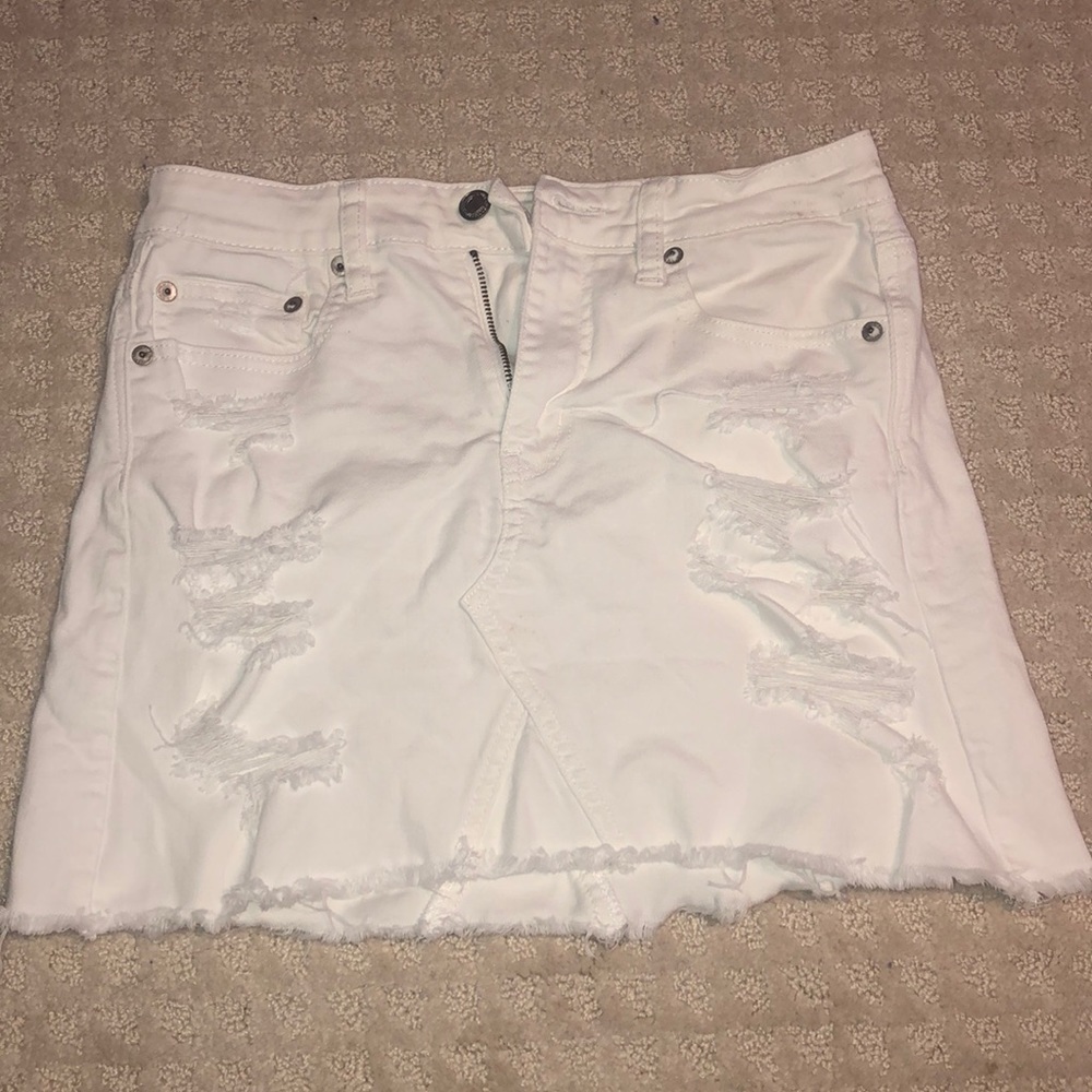 White jean skirt